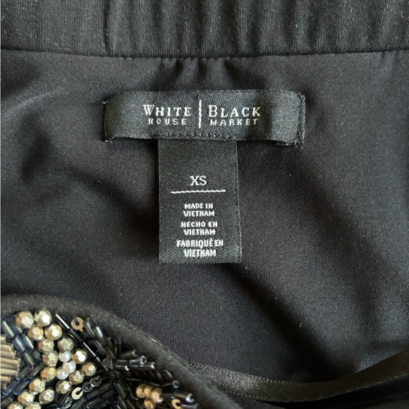 White House Black Market Dress Blouson Cocktail Embellished Strapless XS - Picture 5 of 10